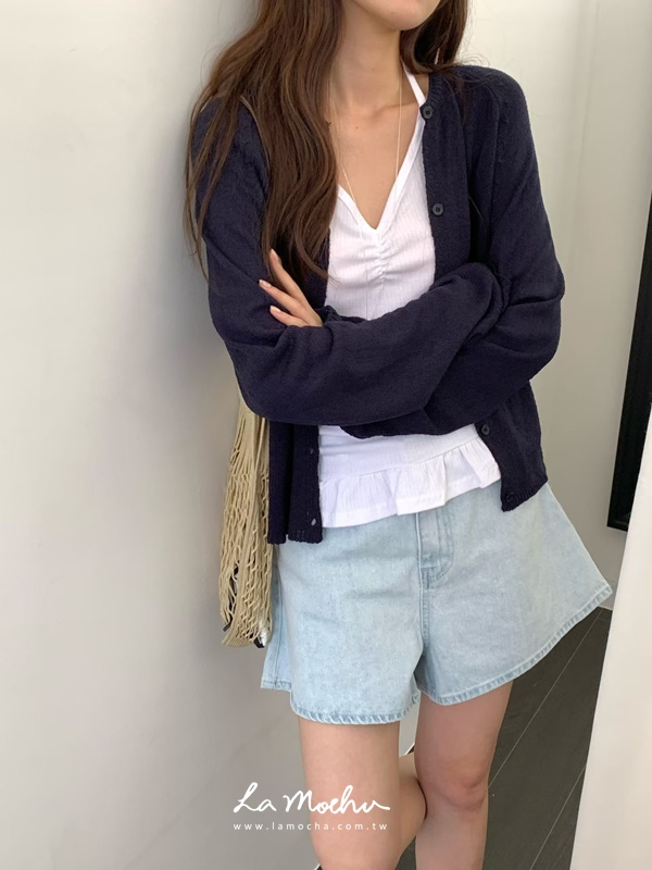 小裙襬坑條繞脖背心